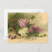 ラバンダーアンドホワイト美しい ポストカード (正面/裏面)