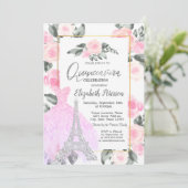 ラバンダードレス，エッフェルタワーフローラキンセアニラ 招待状 (スタンド正面)