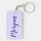 ラバンダーバンチハーブパープルフラワーガーデン キーホルダー (裏面)