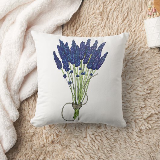 ラバンダーバンチハーブパープルフラワーガーデン クッション (ブランケット)