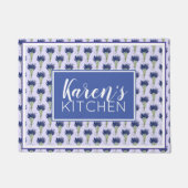 ラバンダーバンチハーブパープルフラワーガーデン ドアマット (正面)