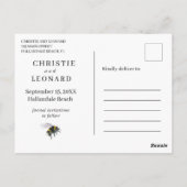 ラバンダーパープルシンプル日付の保存 ポストカード (裏面)