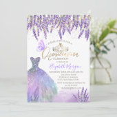 ラバンダー、ストリングライト、グリッタードレスキンセアニェラ 招待状 (スタンド正面)