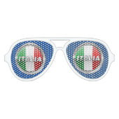 ラバンディエライタリアン国旗 アビエーターサングラス (正面)