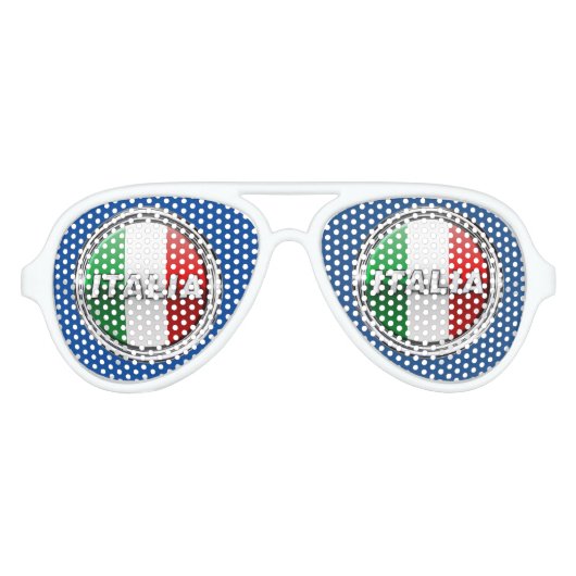 ラバンディエライタリアン国旗 アビエーターサングラス (正面)