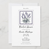 ラバンドゥラベンダーフローラフラワーブライダルシャワー 招待状 (正面)