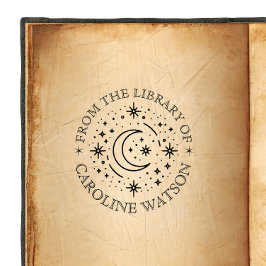 ラバーの図書館からのファンタジーな月と星 ラバースタンプ