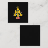 ラバーアヒルのクリスマスツリーアヒルのカッククリスマス スクエア名刺 (正面/裏面)