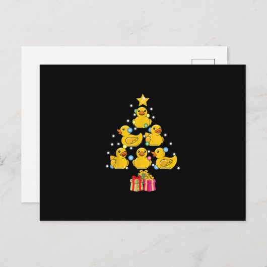 ラバーアヒルのクリスマスツリーアヒルのカッククリスマス 案内ポストカード (正面/裏面)