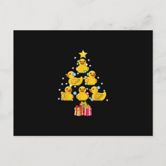 ラバーアヒルのクリスマスツリーアヒルのカッククリスマス 案内ポストカード (正面)