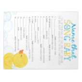 ラバーアヒルの名前その歌ベビーシャワーゲーム ノートパッド (正面)