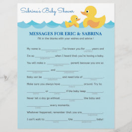ラバーアヒルの赤ちゃんシャワーを親に伝えるメッセージ