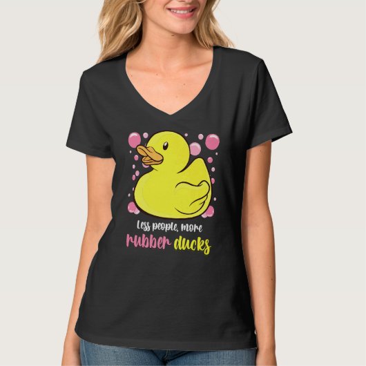 ラバーアヒル少ない人よりラバーアヒルの泡 Tシャツ (正面)