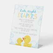 ラバーアヒル深夜おむつアドバイス赤ちゃんシャワー 台座サイン (正面)