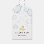ラバーアヒル赤ちゃんシャワーありがとうメッセージカード ギフトタグ (正面)