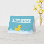 ラバーアヒル赤ちゃんシャワーありがとう カード (黄色い花)