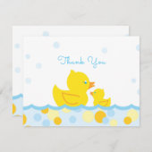 ラバーアヒル赤ちゃんシャワーありがとう サンキューカード (正面/裏面)