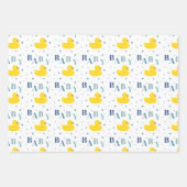 ラバーアヒル赤ちゃんシャワーギフト ラッピングペーパーシート (正面)