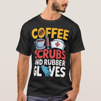 ラバーコーヒースクラブグローブ 看護師 医療従事者 Tシャツ