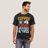 ラバーコーヒースクラブグローブ 看護師 医療従事者 Tシャツ (正面フル)