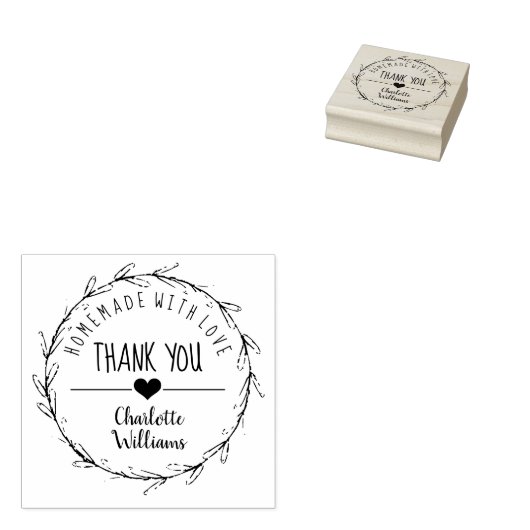 ラバースタンプ付き自家製ありがとう ラバースタンプ (押印)