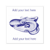 ラバースタンプ：ヴィンテージタコ+カスタマイズ可能文字 セルフインキングスタンプ (デザイン)