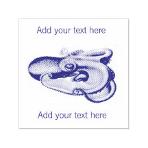 ラバースタンプ：ヴィンテージタコ+カスタマイズ可能文字