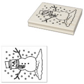 ラバースタンプ – 雪だるま (押印)