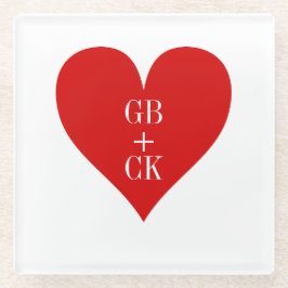 ラバーズイニシャルズグラスコースター ガラスコースター