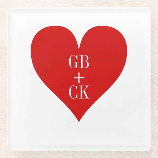 ラバーズイニシャルズグラスコースター ガラスコースター (正面)