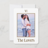 ラバーズタロットの意味 |金ゴールドブロンズの写真カード ノートカード (正面)