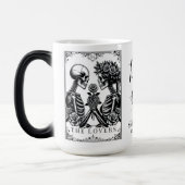 ラバーズタロットカードスケルトンモノグラム結婚ズ モーフィングマグカップ (左)