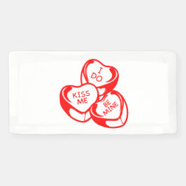 ラバーズデー バレンタインデー 2x1 ビニールステッカー「キスして。私のものになって」 横断幕