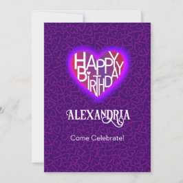 ラバーズハート® 誕生日 カード/招待状をカスタマイズ 招待状