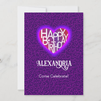 ラバーズハート® 誕生日 カード/招待状をカスタマイズ 招待状