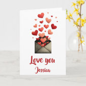 ラバーズバレンタイン封筒デザイン カード (黄色い花)