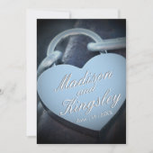 ラバーズ結婚シルバーパドロックファブおもしろい招待状 招待状 (正面)