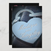 ラバーズ結婚シルバーパドロックファブおもしろい招待状 招待状 (正面/裏面)