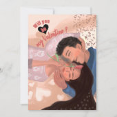 ラバーズ カップル ハギング バレンタイン シーズンカード (正面)