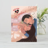 ラバーズ カップル ハギング バレンタイン シーズンカード (スタンド正面)