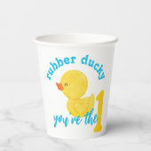 ラバーダッキー（アヒルちゃん）あなたはワンファースト誕生日 紙コップ (裏面)