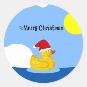 ラバーダッキー(アヒルちゃん)のクリスマスイム ラウンドシール