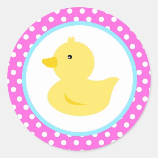 ラバーダッキー（アヒルちゃん）アヒルの好意シール ラウンドシール (正面)