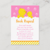 ラバーダッキー（アヒルちゃん）イエローおよびピンクのブックリクエスト エンクロージャーカード (正面)