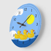 ラバーダッキー（アヒルちゃん）三つ子 ラージ壁時計 (傾斜)