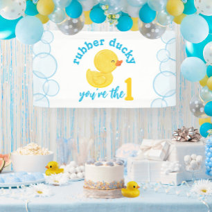ラバーダッキー 1歳の誕生日パーティー 横断幕