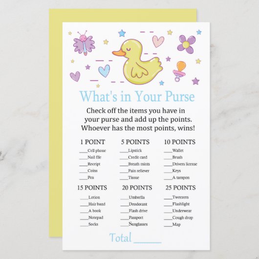 ラバーダックあなたの財布ゲームの中に何がある (正面/裏面)