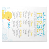 ラバーダックあなたの財布シャワーゲームに何が ノートパッド (正面)