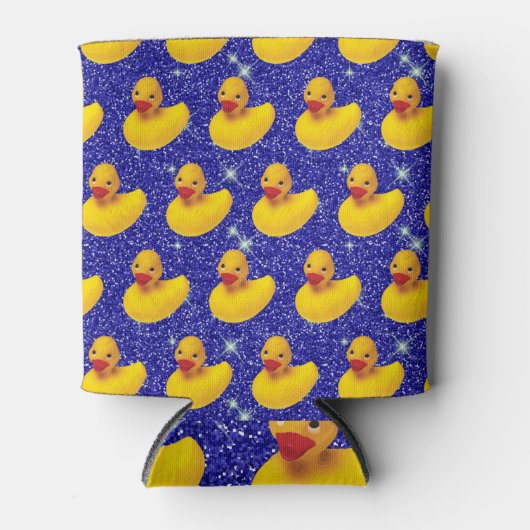ラバーダックおもしろいイエローダッキーファーム動物愛好家 缶クーラー (正面)