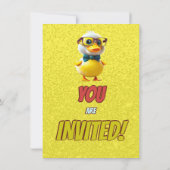 ラバーダックかわいいパーソナライズされた誕生日招待状キッズ 招待状 (裏面)